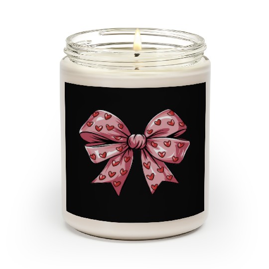 Valentines day Heart Coquette Bow Scented Candles