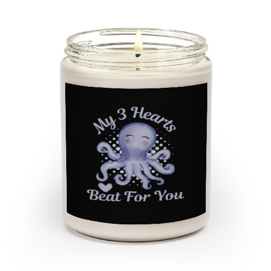 Octopus Valentine s Day Gift My 3 Hearts Beat for Scented Candles