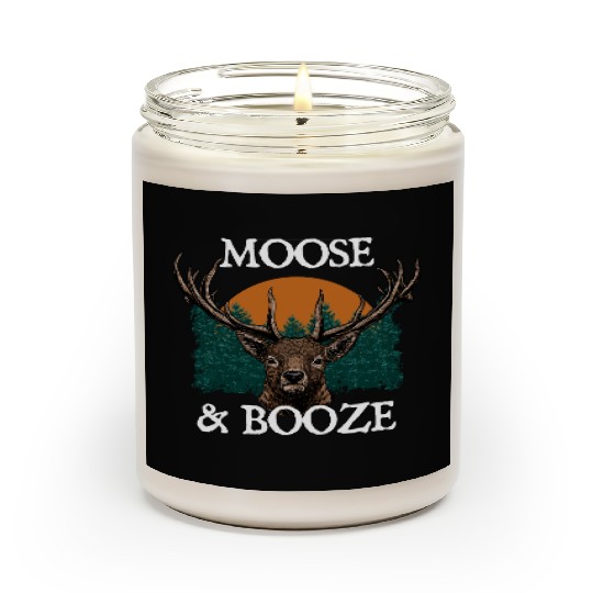 Moose and Booze Deer Hunting Elk Hunter Drinking Scented Candles