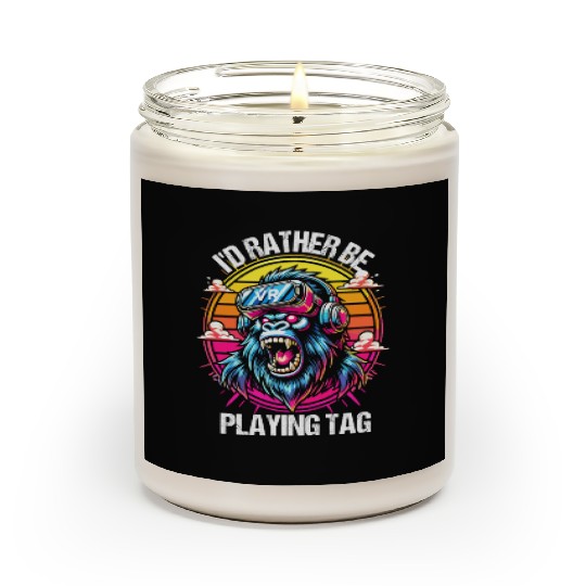 I'd Rather Be Playing Tag VR Gorilla Monke Gamer Scented Candles