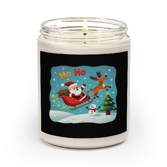 Santa Clause waving " HO-HO" Scented Candles