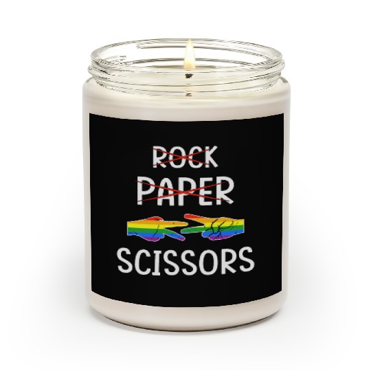 LGBTQ Lesbian Rock Paper Scissors Scented Candles