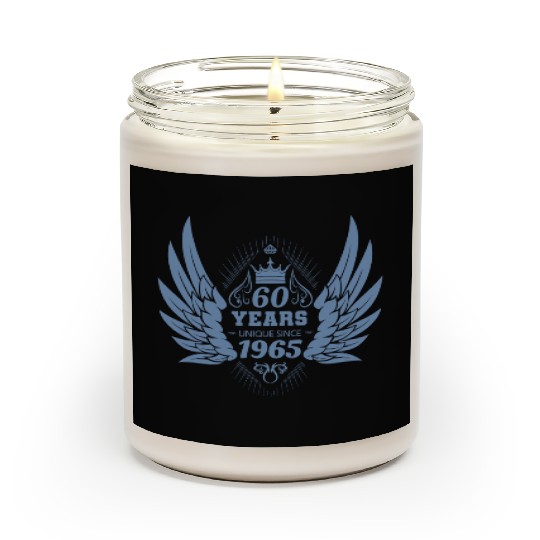 60 Years Unique Angel Wings Crown Scented Candles