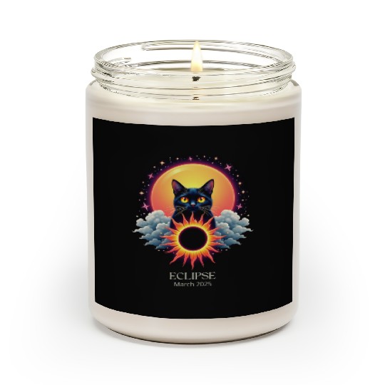 Solar Eclipse March 2025 Cat Lover Astronomy 03.25 Scented Candles