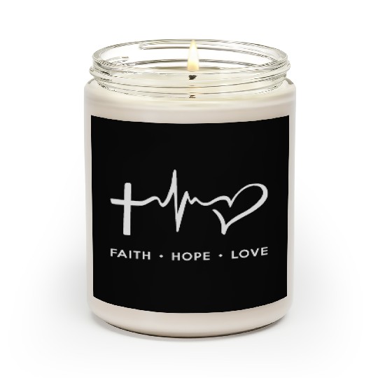 Faith Hope Love - White Scented Candles