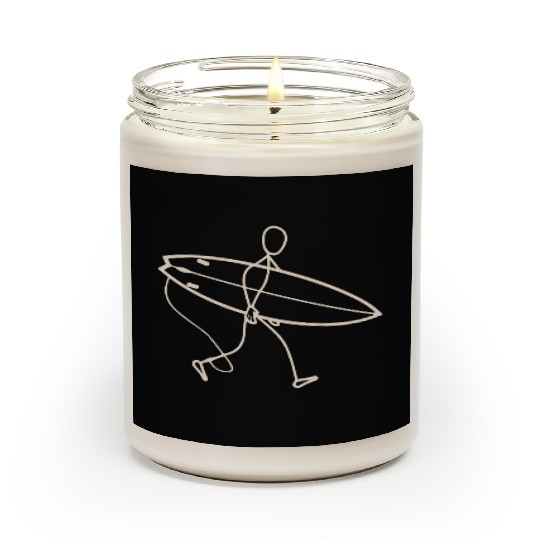 Surfer walking with surfboard Scented Candles