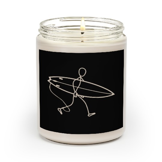 Surfer walking with surfboard Scented Candles