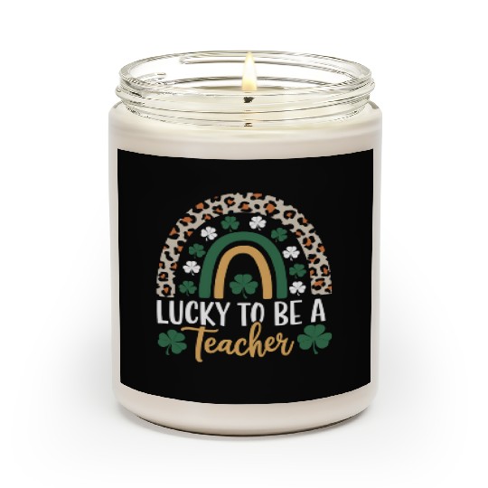 Lucky To Be A Teacher Rainbow St Patrick's Day Scented Candles
