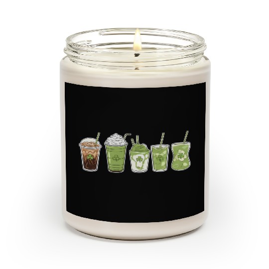 Coffee Latte Green Cute Irish St Patrick's Day Scented Candles