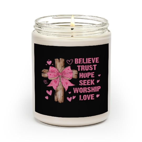 Coquette Bow Jesus Valentine Believe Like Mary Scented Candles