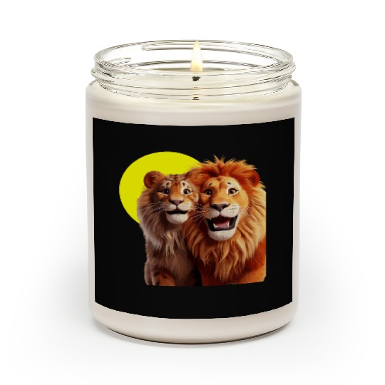 Perfect match Happy Lion Family Cartoon Scented Candles
