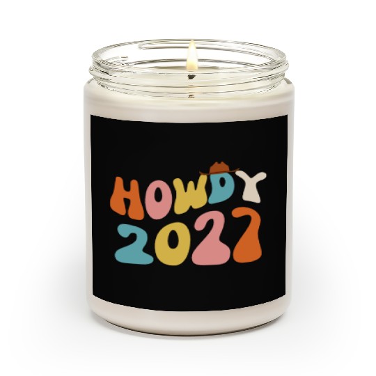 Howdy 2027 funny 2027 NYE Groovy Scented Candles