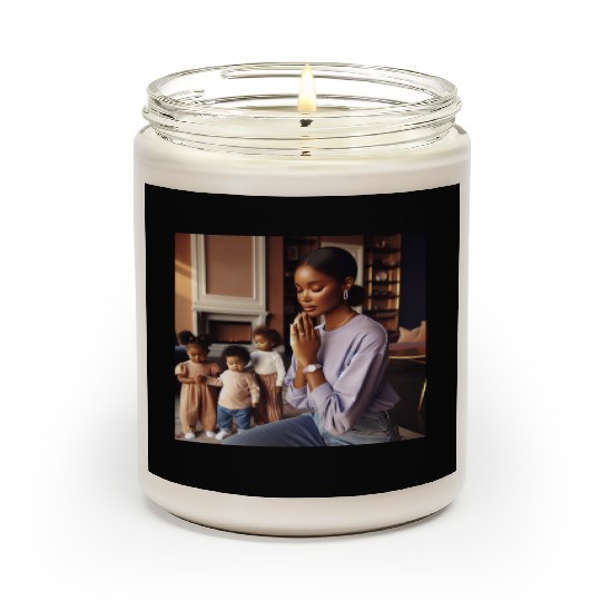 Caramel-skinned African American Woman Scented Candles