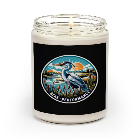Great Blue Heron Beak Performance Retro Scented Candles