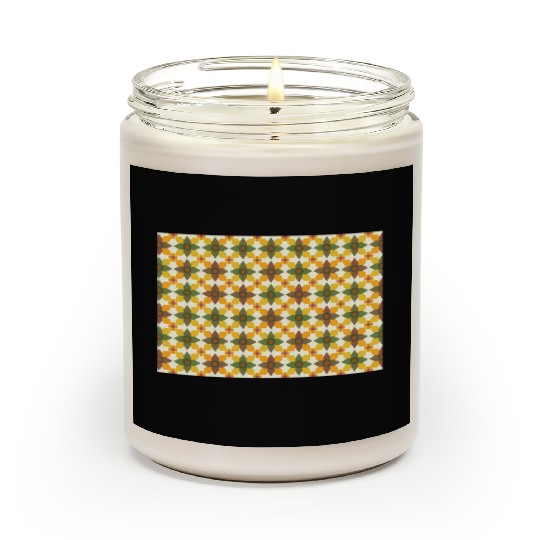 A colorful mixture of yellow green brown orange Scented Candles