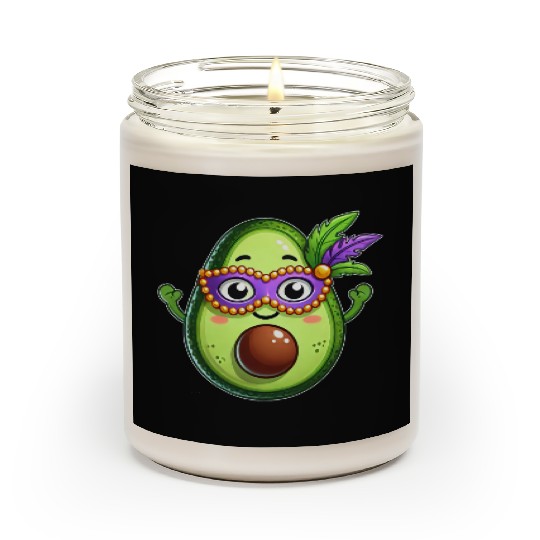 Mardi Gras Avocado Sweet Vegetarian Cartoon Scented Candles