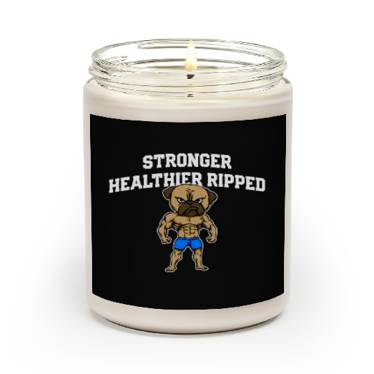 Stronger Healthier Ripped Funny Workout Humor Gym Scented Candles