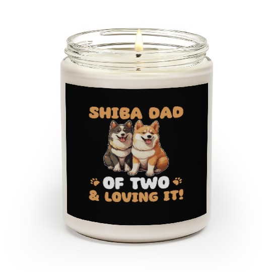 Shiba Inu Shiba Dad Of Two Scented Candles