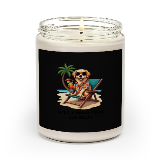Golden Retriever Beach Vibes Scented Candles