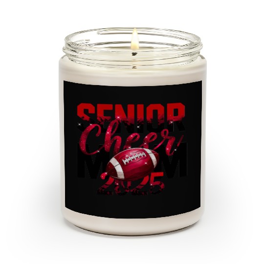 Red Senior Cheer Mom 2025 Football Design Mom Life Scented Candles