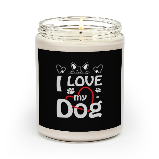 I Love My Dog: Cute Dog Lover Design Scented Candles