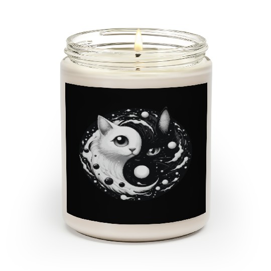 Ying and Yang Cats Asian Meditation Gift Idea Scented Candles