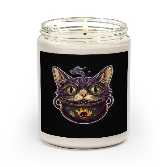 Cat Boiler Cat Witch Halloween Scented Candles