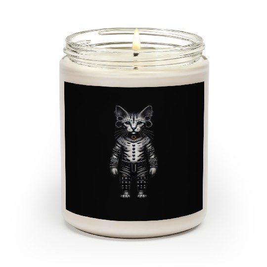 Warrior Cat with Piercings and Spacers Scented Candles