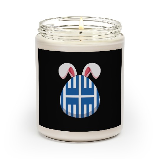 Bunny Rabbit Greece Flag Greek Flag Scented Candles