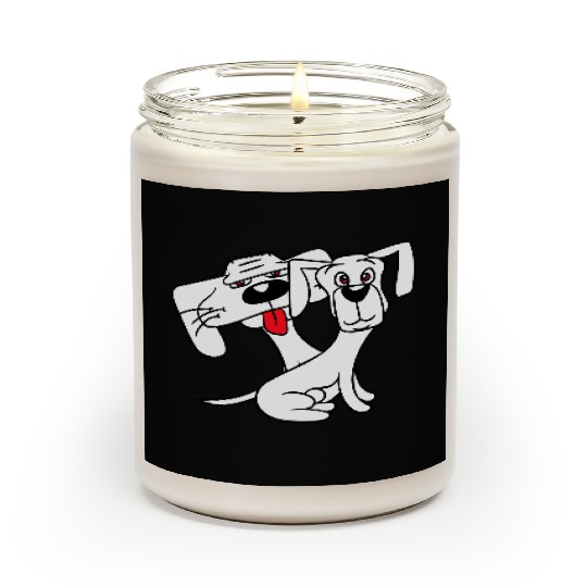 2 Dogs Looking Funny Silly Sitting Cool Team Crew Scented Candles