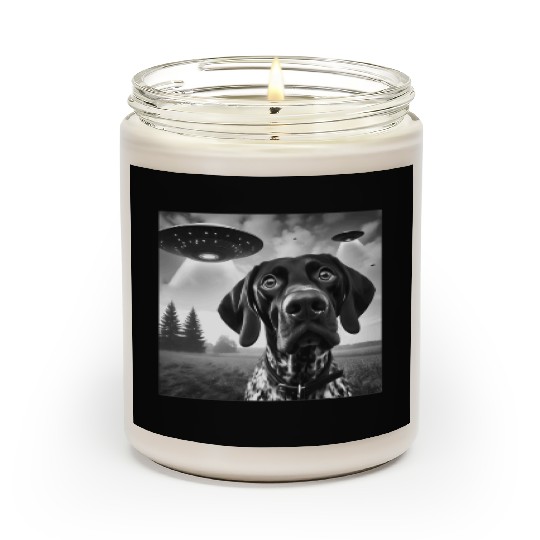German Shorthaired Pointer Funny Sci-fi Graphic Se Scented Candles