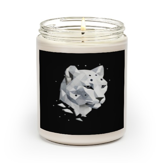 Geometric Snow Leopard - Elegance of the Wild Scented Candles