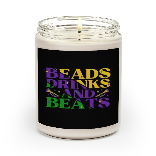 Beads Drinks Beats Mardi Gras Scented Candles