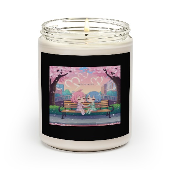 Japanese kawaii couple sunshine Scented Candles