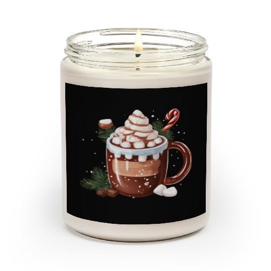 Festive Hot Chocolate with Marshmallows Scented Candles