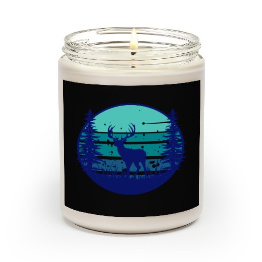 A Majestic Elk In The Woods At Night Scented Candles