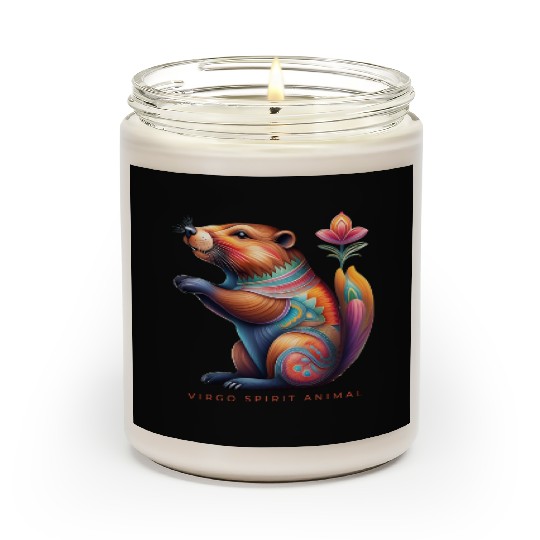 Virgo Spirit Animal Beaver Alebrije Female Scented Candles