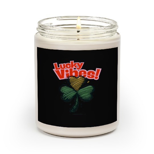 St Patricks Day - Lucky Vibes cute Men Women Kids Scented Candles