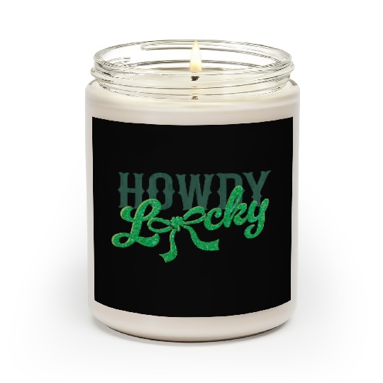 Howdy Lucky Western Cowgirl St Patricks Design Scented Candles