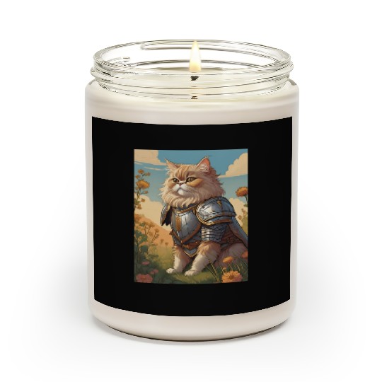 Cat painting red black cat Scented Candles