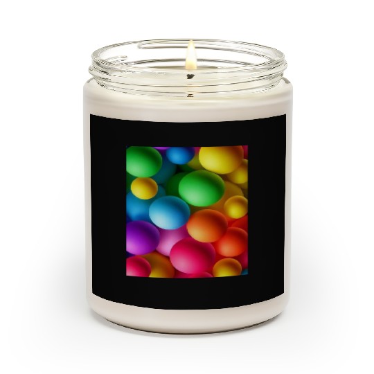Vibrant Multi Colored Spheres Scented Candles