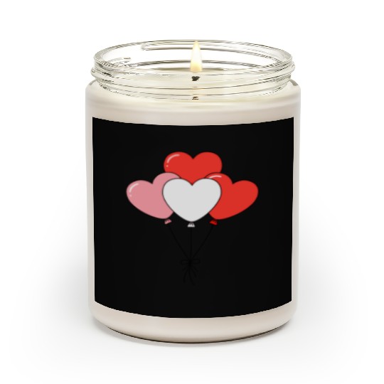 Heart Balloon Cluster Illustration Scented Candles