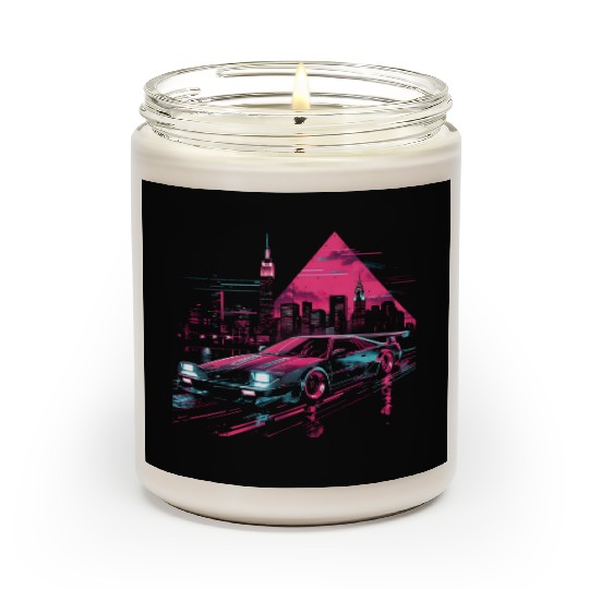 Synthwave Retro Car City Vaporwave 80s 90s Scented Candles