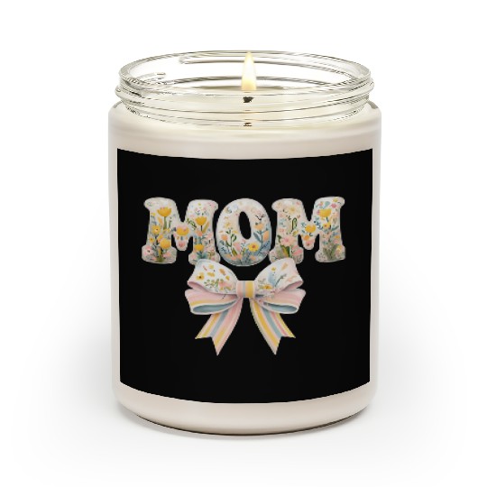 Floral MOM Design with Pastel Bow Scented Candles