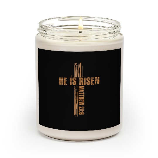 Jesus Cross He Is Risen Happy Easter Scented Candles