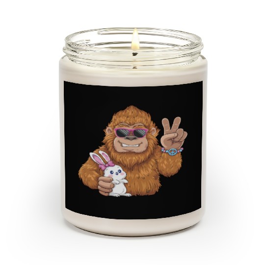 Bigfoot And Bunny Happy Easter Funny Scented Candles