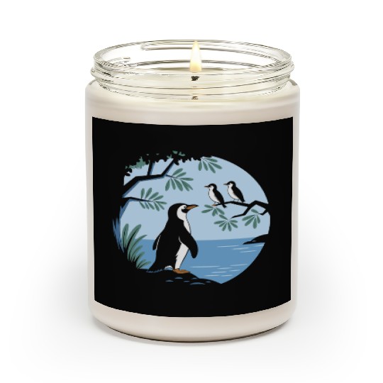 Birdwatching Penguins Nature Scene Scented Candles