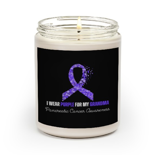 I Wear Purple For My Grandma Pancreatic Cancer Scented Candles