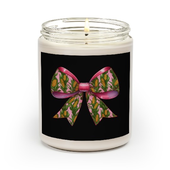 Coquette Bow Corn Pattern Farmer Farming Scented Candles
