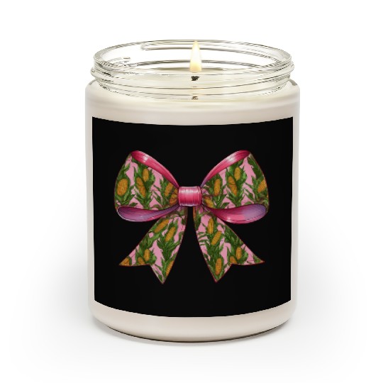 Coquette Bow Corn Pattern Farmer Farming Scented Candles